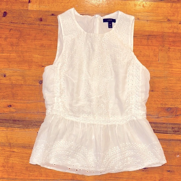 JCrew Eyelet Lace Sleeveless Top - Picture 1 of 12